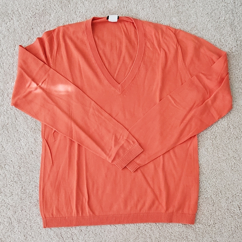 Orange V-Neck Sweater